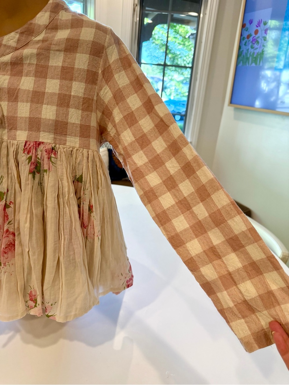 LES OURS “SARAH” COTTON RUSTIC ROSE TUNIC TOP - Picture 3 of 16